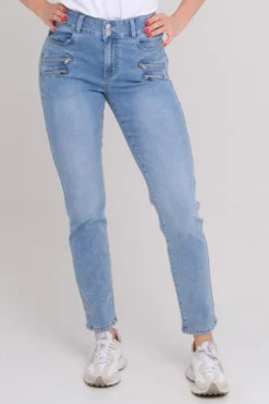 Siri jeans med glidelåser